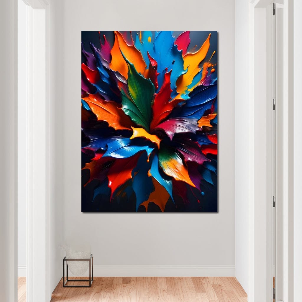 Paint Splatter Flower Canvas Wall Art