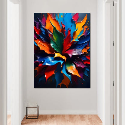 Paint Splatter Flower Canvas Wall Art