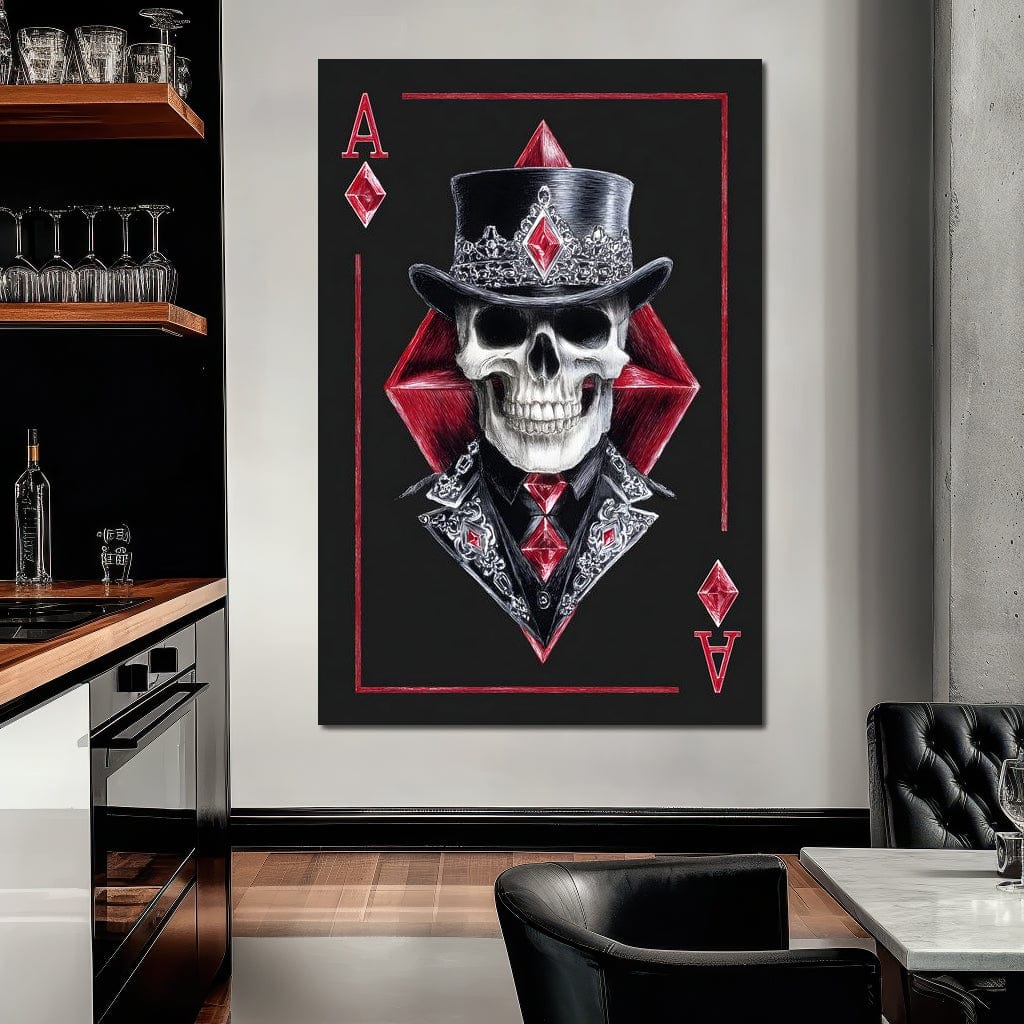 Ace Skeleton High Stakes Elegance Canvas Wall Art