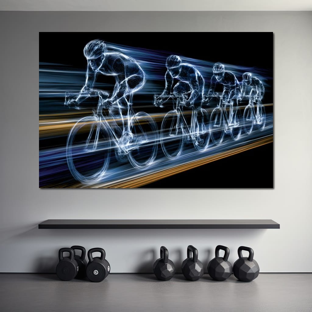 Velocity of the Wireframe Peloton Canvas Wall Art
