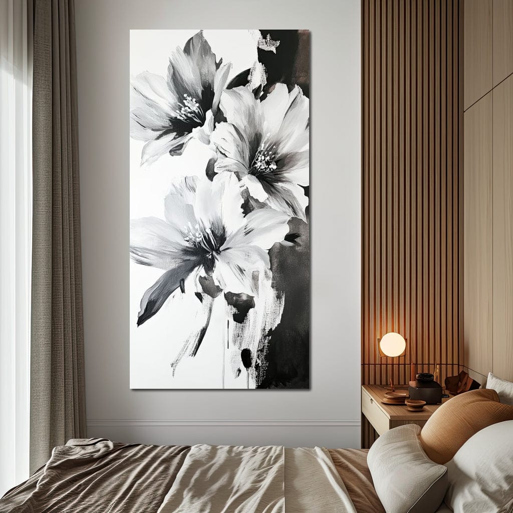 Monochrome Flora Harmony Canvas Wall Art