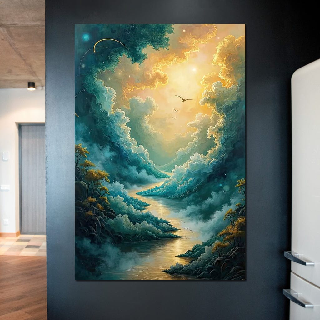 Golden Path Through Dreams Canvas Wall Art