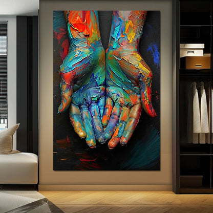 Embrace of Chromatic Hues Canvas Wall Art
