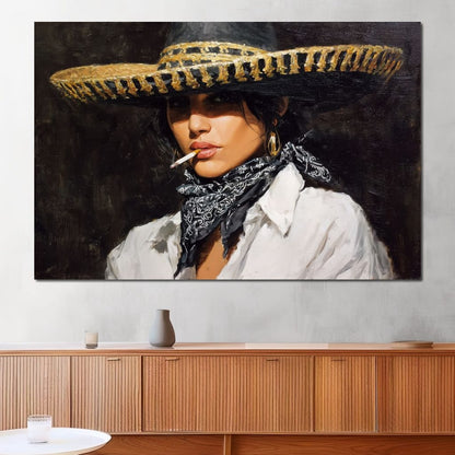 Smoky Bandit Hat Portrait Canvas Wall Art