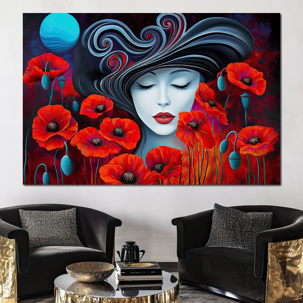 The Poppy Queen’s Dream Canvas Wall Art
