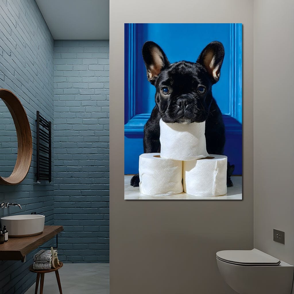French Bulldog Roll Guardian Canvas Wall Art