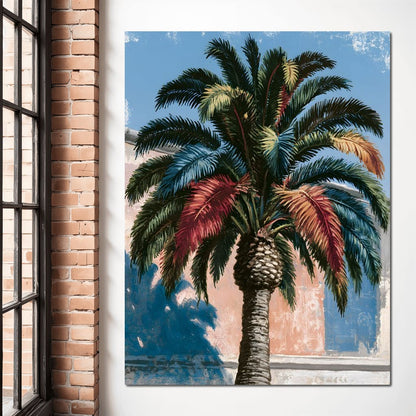 Painted Palms Under Southern Light Canvas Wall Art