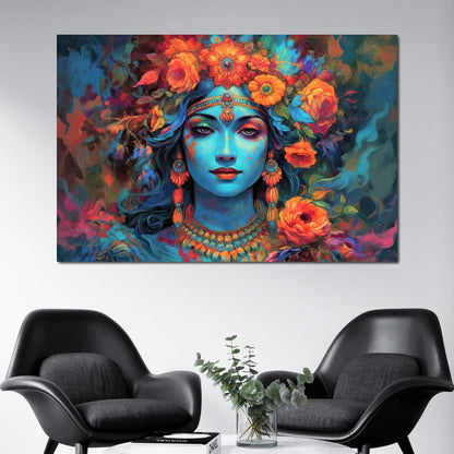 Lakshmi Floral Mural Canvas Wall Art