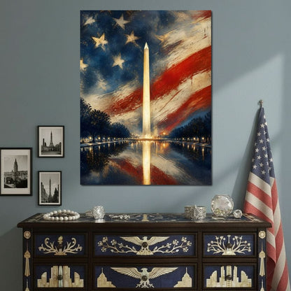 Reflections of a Founding Monument Canvas Wall Art