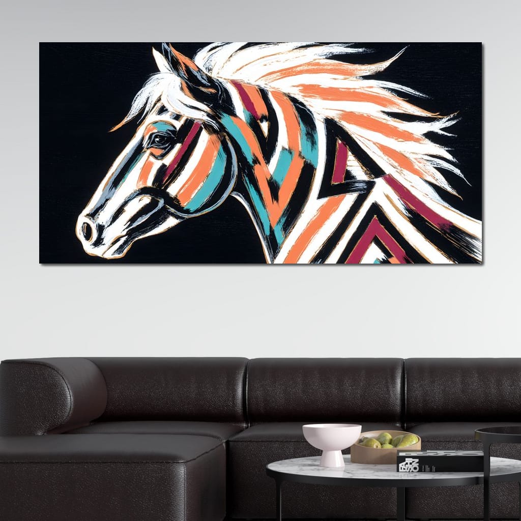 Prismatic Stallion Spirit Canvas Wall Art