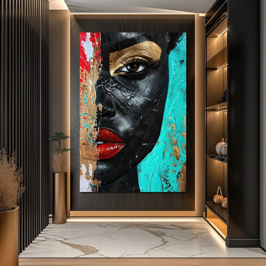 Golden Gaze of Mystery Canvas Wall Art