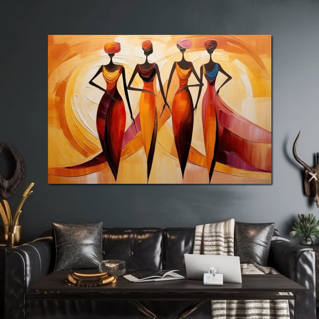 Golden Maroon Elegance Canvas Wall Art
