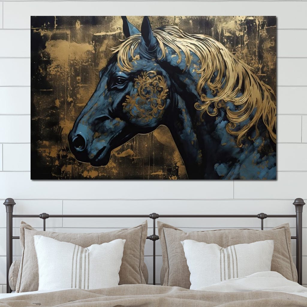 Gilded Royal Horse Canvas Wall Art