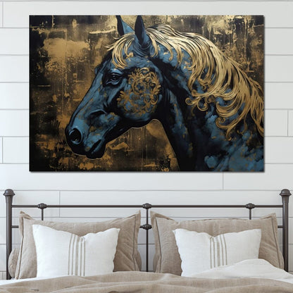 Gilded Royal Horse Canvas Wall Art