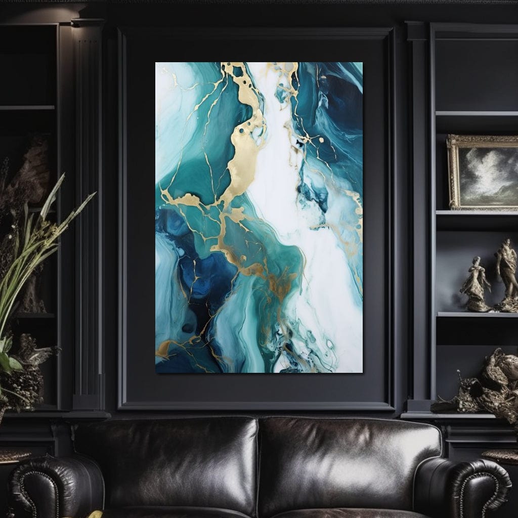 Glossy Marbling Liquid Abstraction Canvas Wall Art