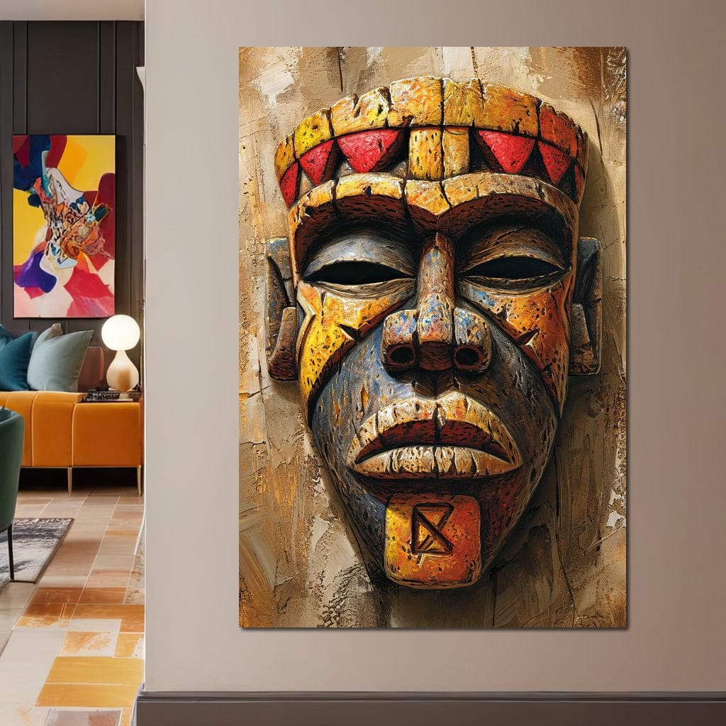 Ancient Tribal Mask Vibrance 2:3 Canvas Wall Art