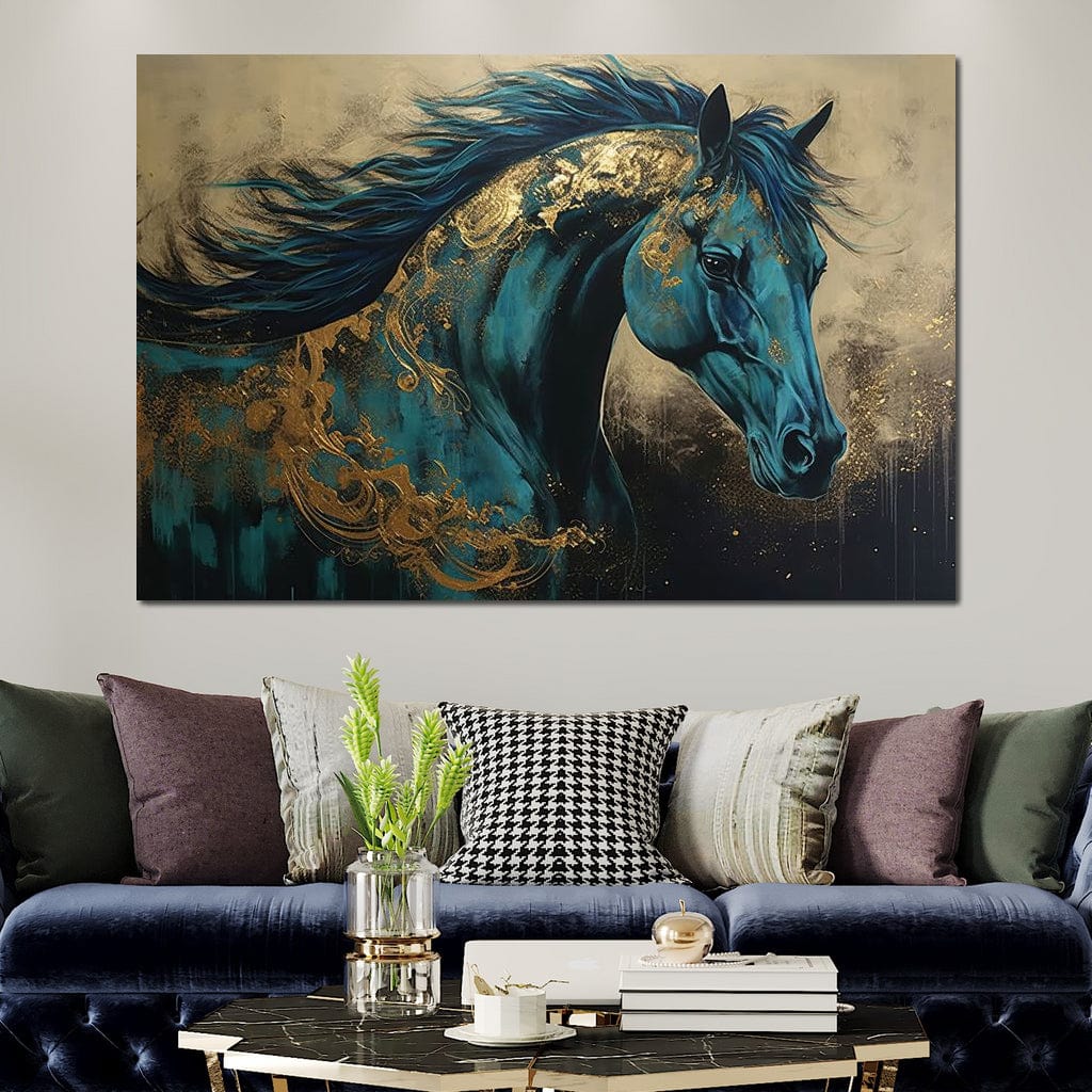 Gilded Horse Canvas Wall Art