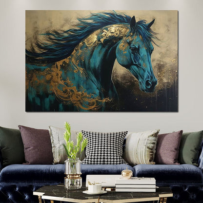 Gilded Horse Canvas Wall Art