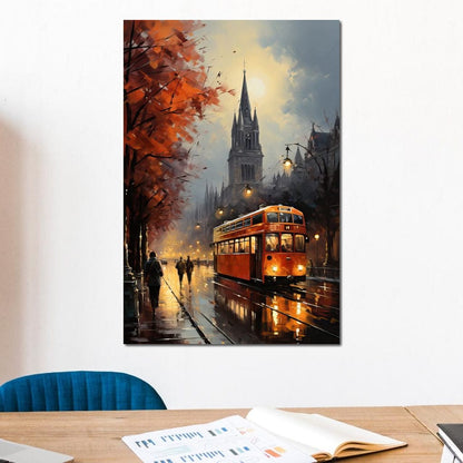 Vintage London Street Canvas Wall Art