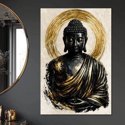 Silent Radiance of the Gilded Soul Canvas Wall Art
