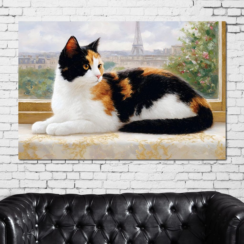 Parisian Feline Afternoon Canvas Wall Art