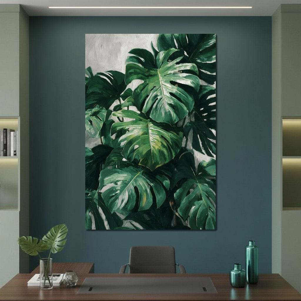 Monstera Garden Stillness Canvas Wall Art