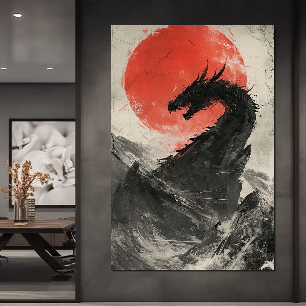 Sunrise Dragon Sovereignty Canvas Wall Art