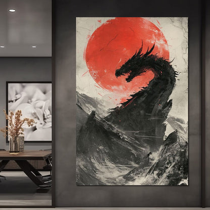 Sunrise Dragon Sovereignty Canvas Wall Art