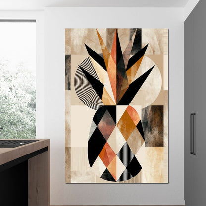 Geometric Still Life of Tropical Pineapple Canvas Wall Art