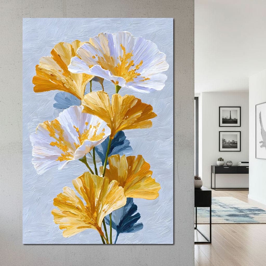 Golden Poppies Soft Light Canvas Wall Art