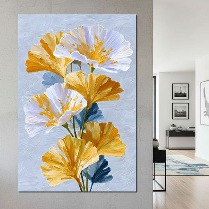 Golden Poppies Soft Light Canvas Wall Art