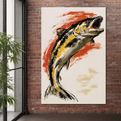 Leaping Through The Vivid Current Canvas Wall Art