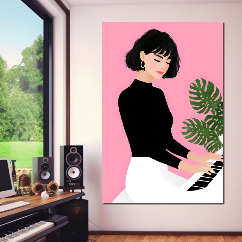Melody on Rose Studio Keys Canvas Wall Art
