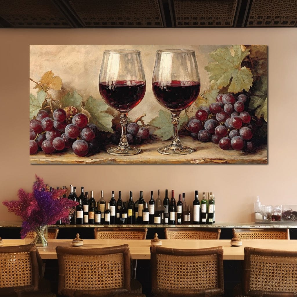Wine Lovers Vineyard Charm Canvas Wall Art