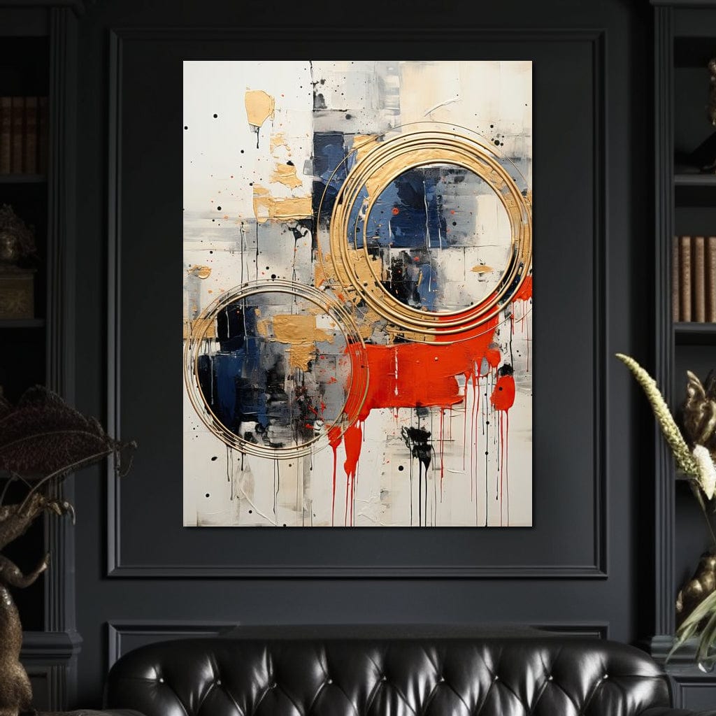 Golden Royal Geometric Harmony 04 Canvas Wall Art