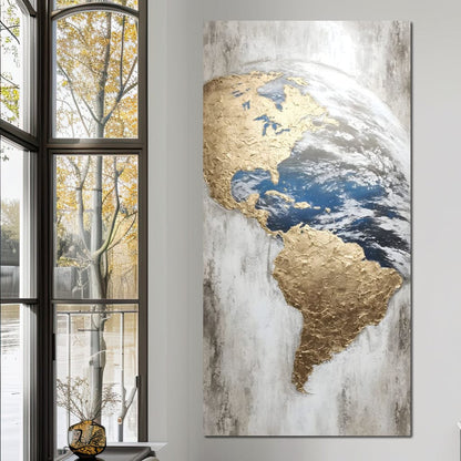 Golden Earth Reflection Canvas Wall Art