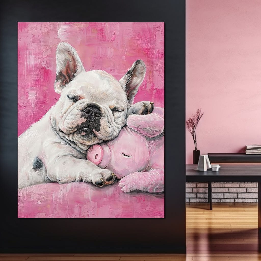 Slumbering Frenchie Dreams Canvas Wall Art