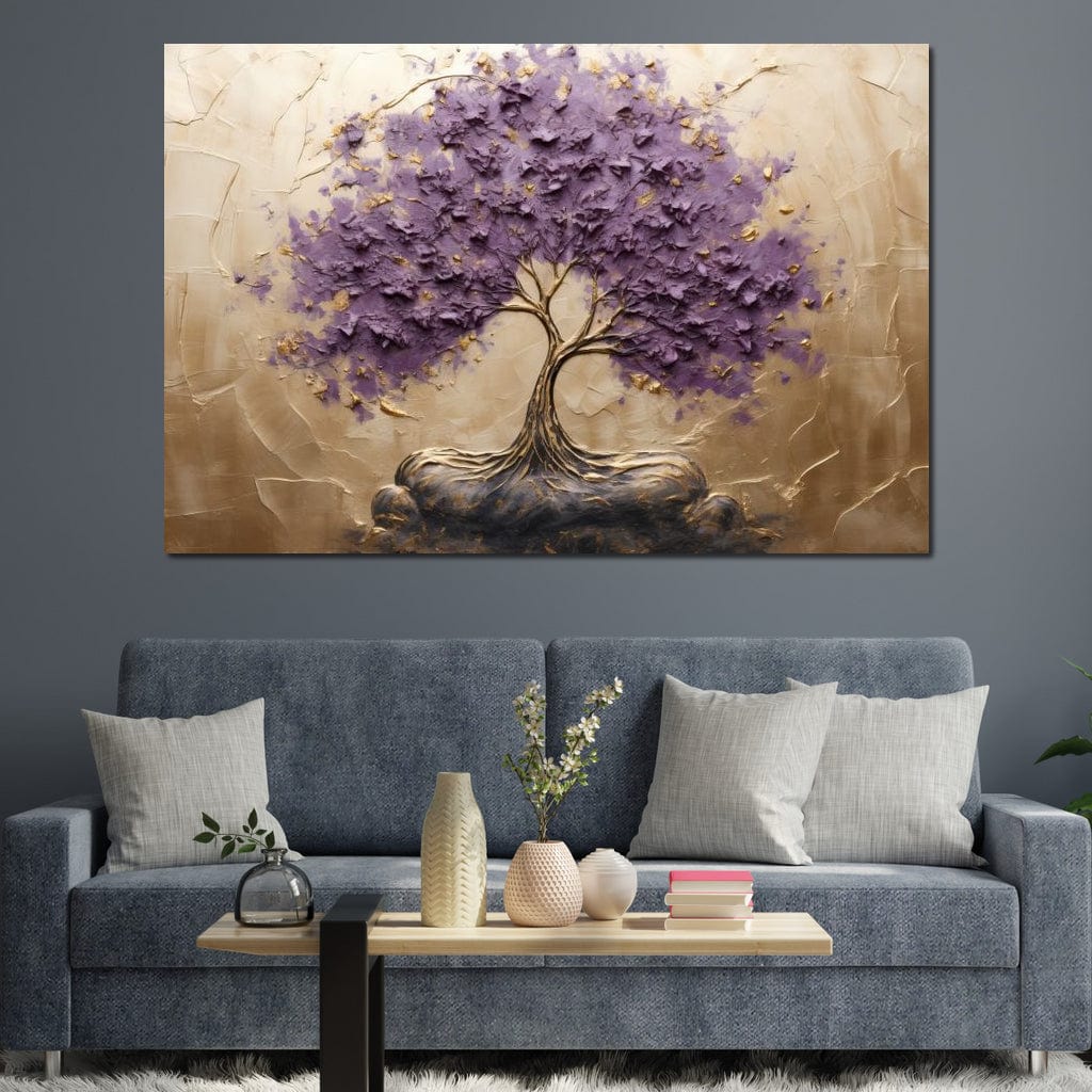 Golden Grove in Purple Hues Canvas Wall Art