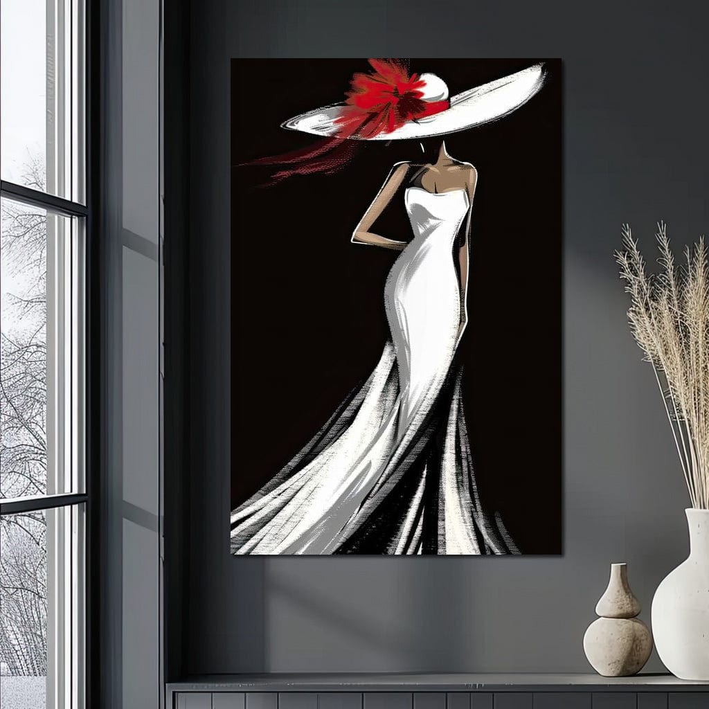 The White Dress - Elegant Nocturne Silhouette Canvas Wall Art