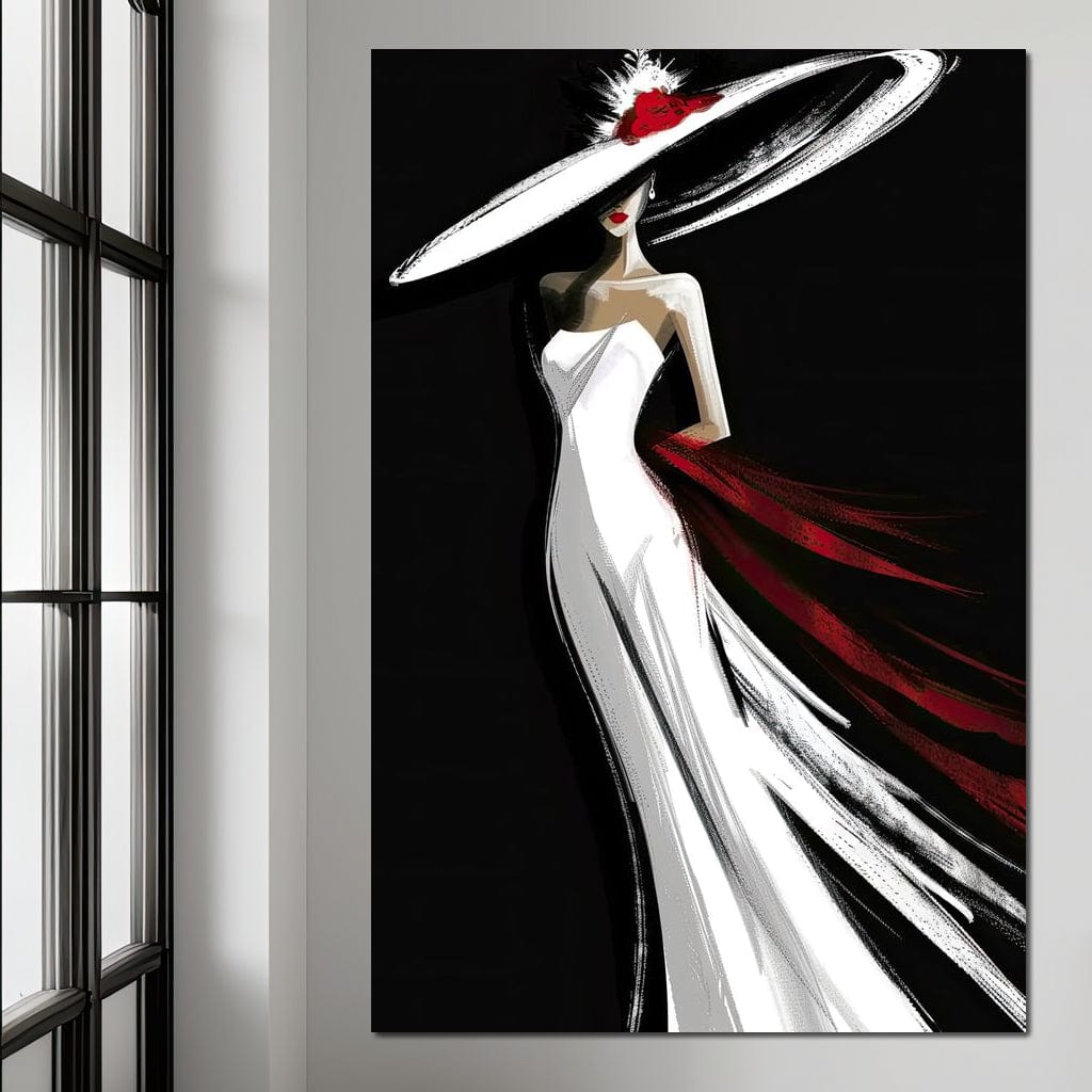 The White Dress - Elegant Silhouette Canvas Wall Art