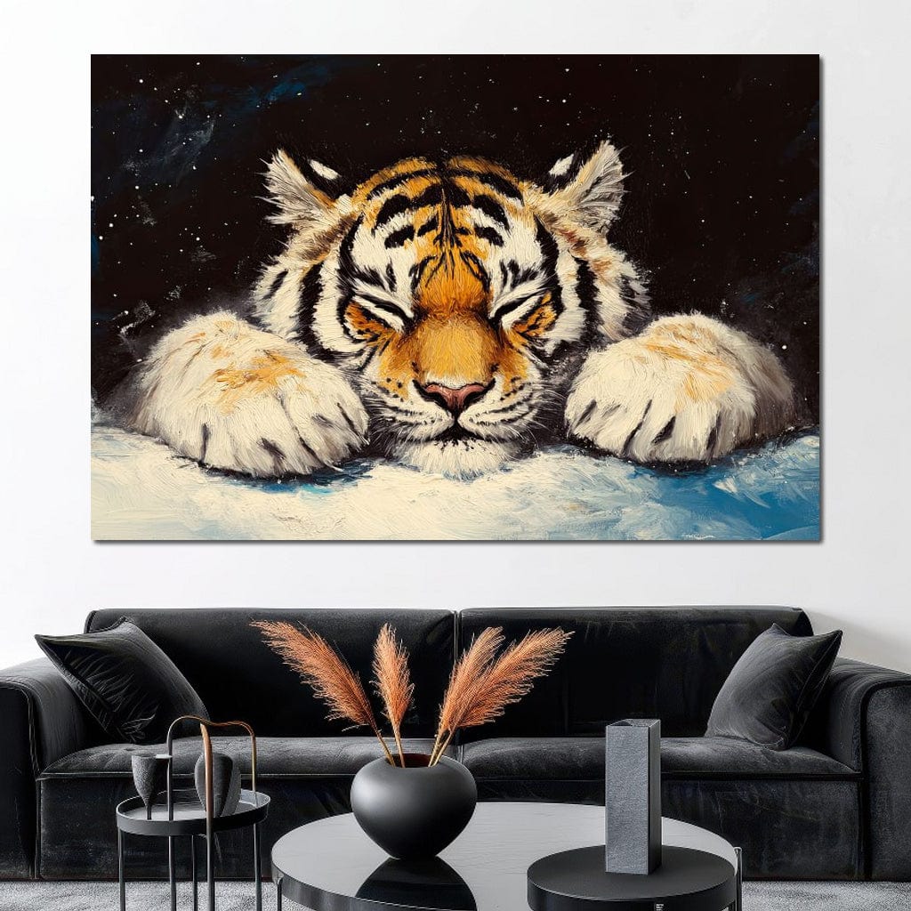Slumbering Tiger Canvas Wall Art