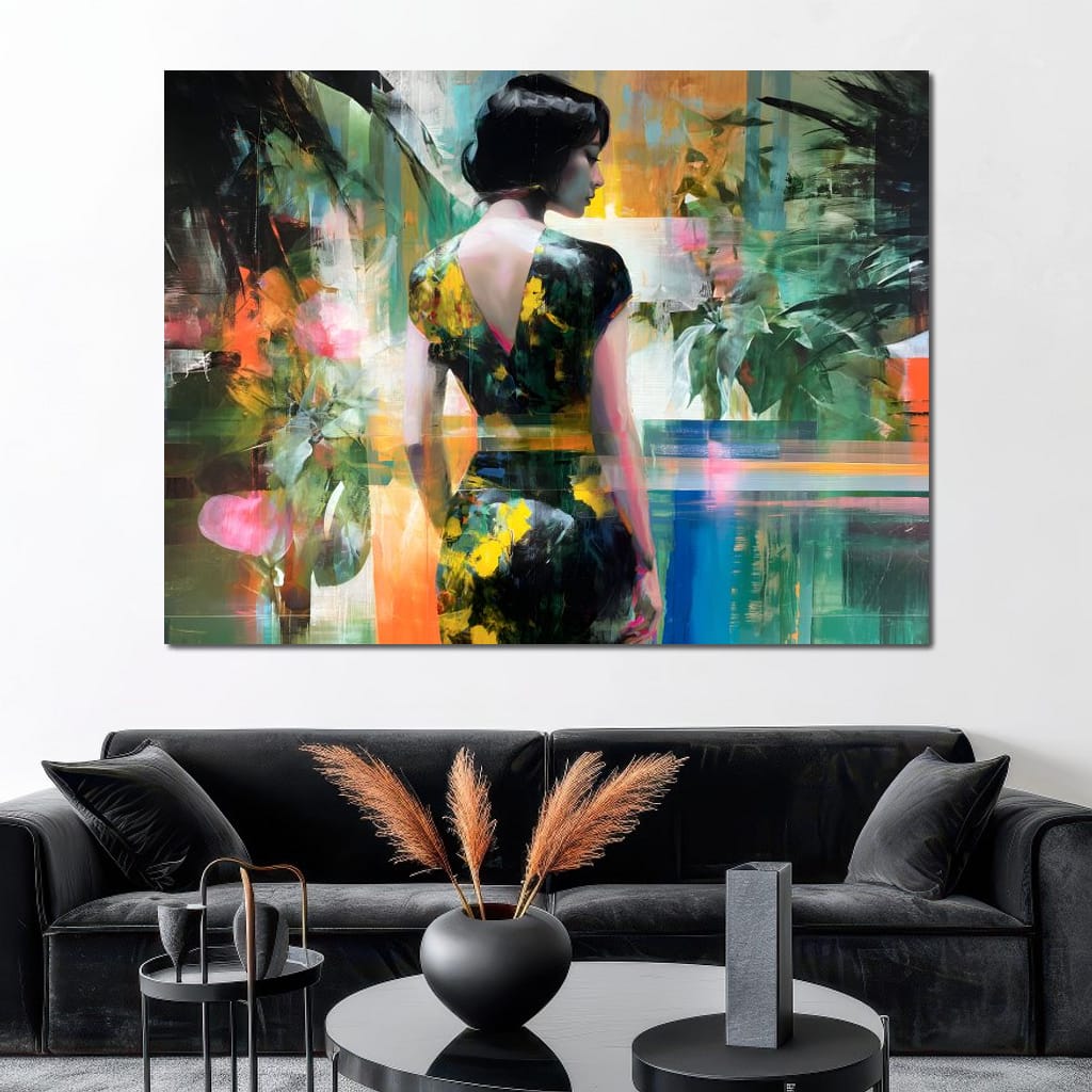 Tropical Garden Muse Portrait Canvas Wall Art