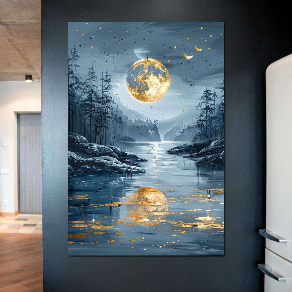 Luminous Nocturne Reflections Canvas Wall Art