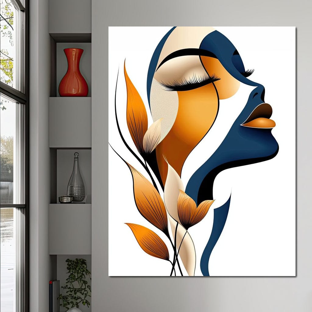 Golden Feminine Grace Canvas Wall Art