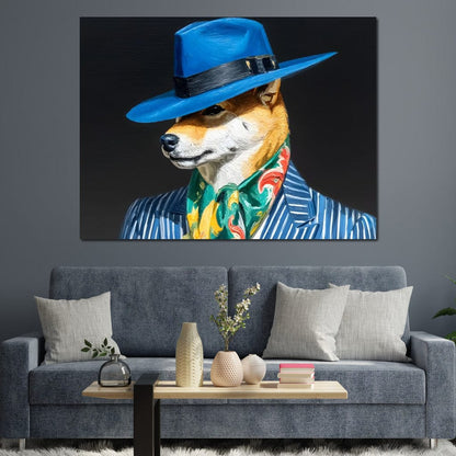 Canine Dapper Delight Canvas Wall Art