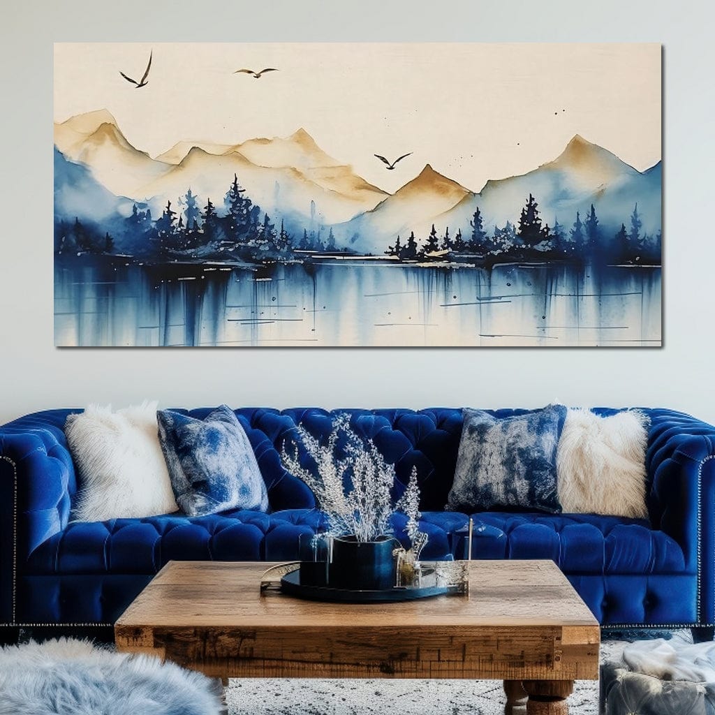 Calm Mountain Lake Sunrise Canvas Wall Art