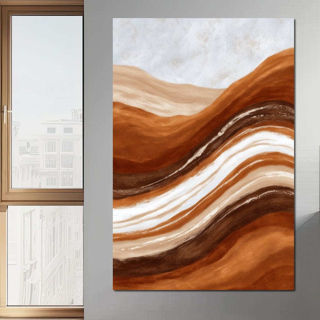 Desert Strata Flow Lines Canvas Wall Art