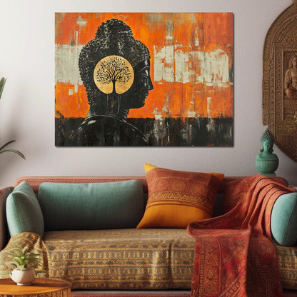 Golden Tree of Enlightenment Canvas Wall Art