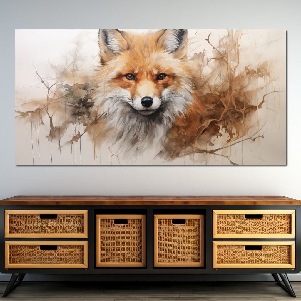 Acrylic Fox in a Fawn Whisker Dream Canvas Wall Art