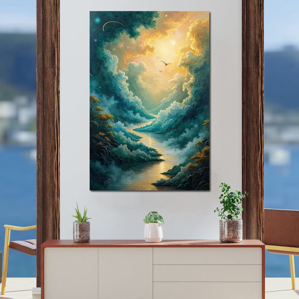Golden Path Through Dreams Canvas Wall Art
